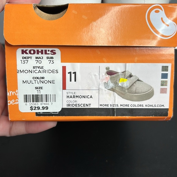 Jumping Beans Harmonica Style Color Iridescent Velcro Sneakers Size 11 - Picture 6 of 6